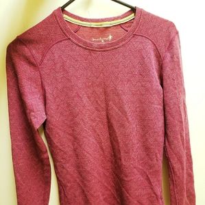 Pink merino wool long-sleeve top